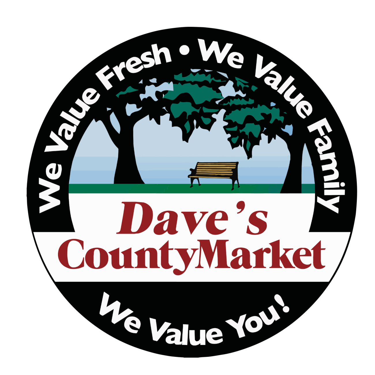 A theme logo of Dave's County Market